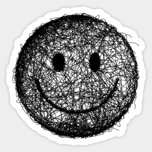 Smile Line Art - Minimalist Positive Vibes Design Sticker